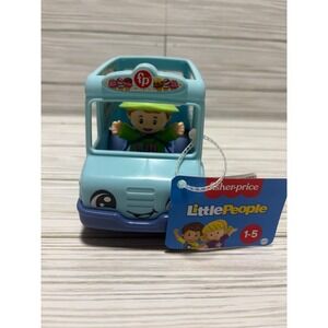 Fisher-Price Little People Share a Treat Ice Cream Truck Blue Vehicle w/ Figure
